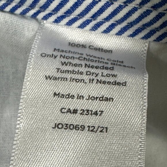 Talbots Pants Womens 16 Relaxed Chino Blue Cotton Straight Leg Flat Front Pocket - Picture 7 of 7